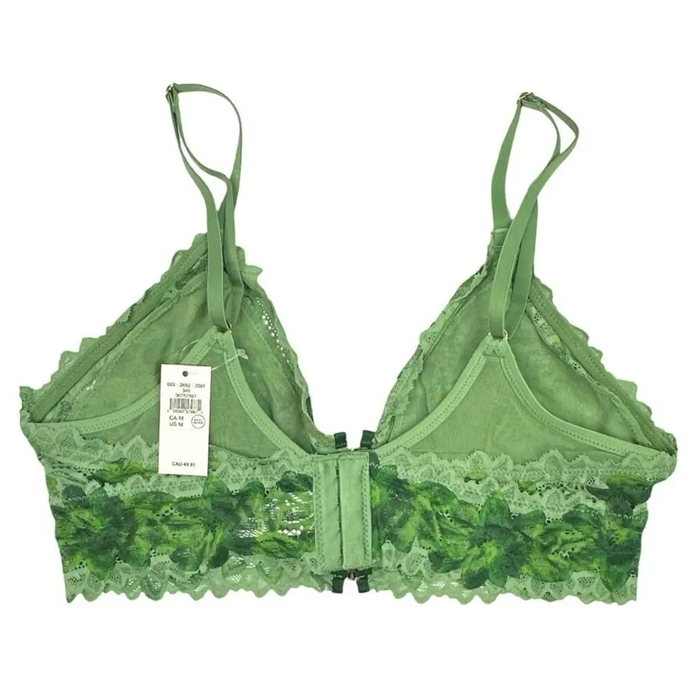 aerie Real Power Wireless Push Up Sunkissed Lace Bra - Size Medium